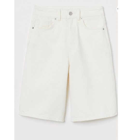 High  Waisted White Shorts - Picture 1 of 4